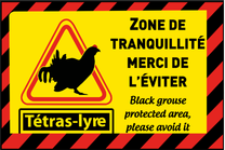 Panneau avertissement Tétra Lyre rectangle Dibond 40x60cm REC-DIB-GALLI3